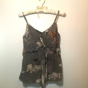 Grey silk top